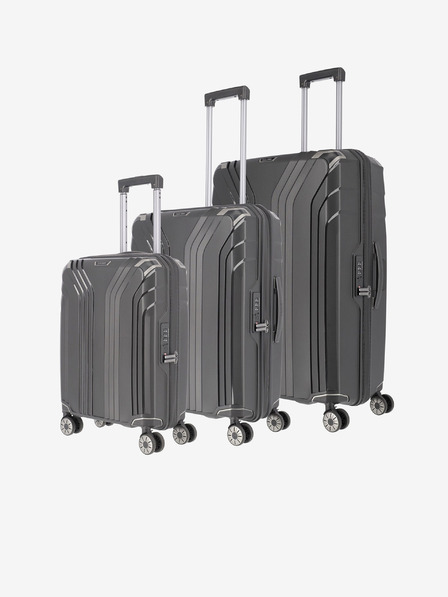 Travelite Sada troch cestovných kufrov Travelite Elvaa 4w S,M,L Black