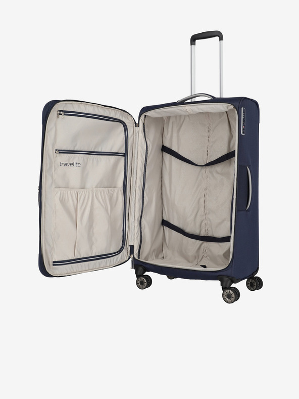 Travelite Tmavomodrý cestovný kufor Travelite Miigo 4w L