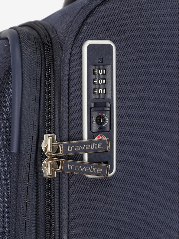 Travelite Tmavomodrý cestovný kufor Travelite Miigo 4w L