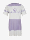 O'Neill Fialovo-biele dámske vzorované tričko O'Neill WOW T-SHIRT DRESS