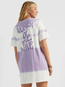 O'Neill Fialovo-biele dámske vzorované tričko O'Neill WOW T-SHIRT DRESS