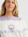 O'Neill Fialovo-biele dámske vzorované tričko O'Neill WOW T-SHIRT DRESS