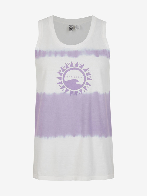 O'Neill Fialovo-biele dámske vzorované tielko O'Neill WOW TANKTOP