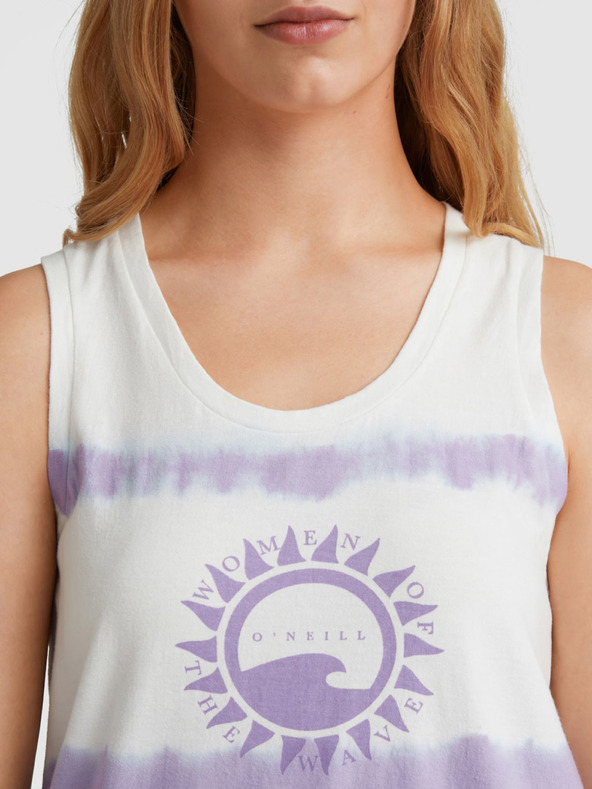 O'Neill Fialovo-biele dámske vzorované tielko O'Neill WOW TANKTOP