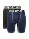 DIM Súprava dvoch pánskych športových boxeriek v čiernej a tmavomodrej farbe DIM SPORT LONG BOXER 2x