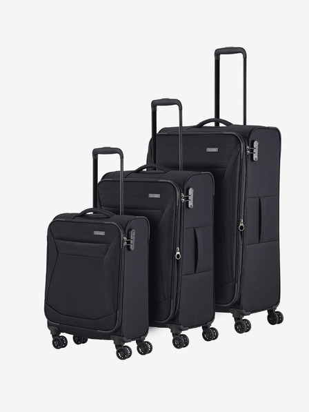 Travelite Sada troch cestovných kufrov Travelite Chios S,M,L Black