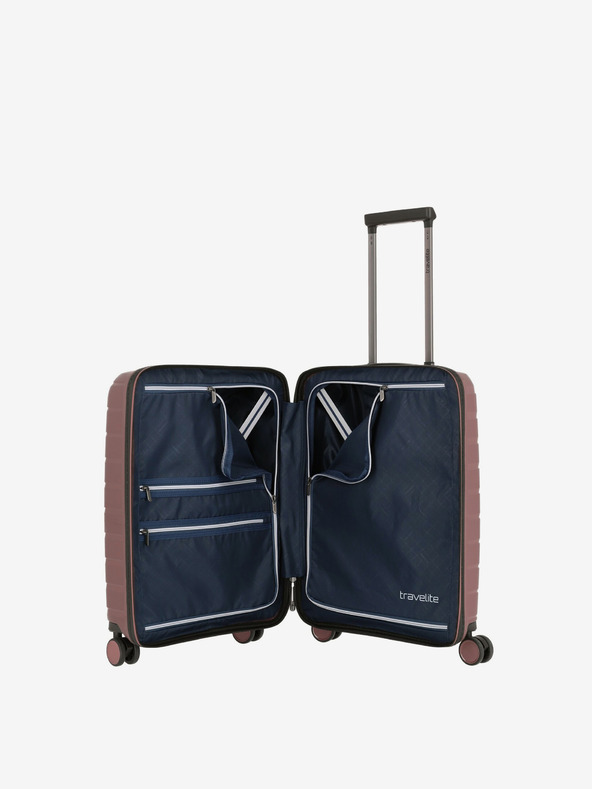 Travelite Ružový cestovný kufor Travelite Air Base 4w S Predné vrecko