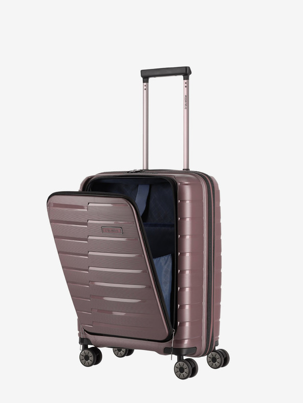 Travelite Ružový cestovný kufor Travelite Air Base 4w S Predné vrecko