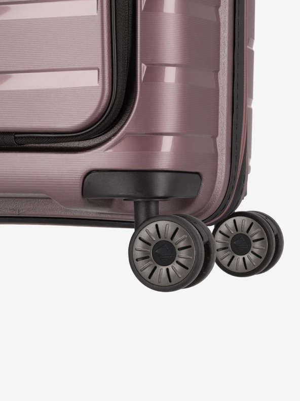 Travelite Ružový cestovný kufor Travelite Air Base 4w S Predné vrecko