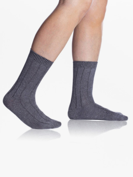 Bellinda Tmavosivé unisexové zimné ponožky Bellinda BAMBUS CASUAL UNISEX SOCKS