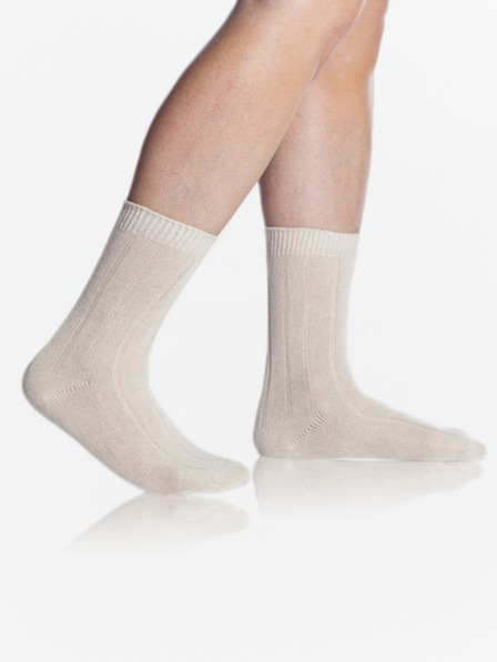 Bellinda Krémové unisex zimné bambusové ponožky Bellinda BAMBUS CASUAL UNISEX SOCKS