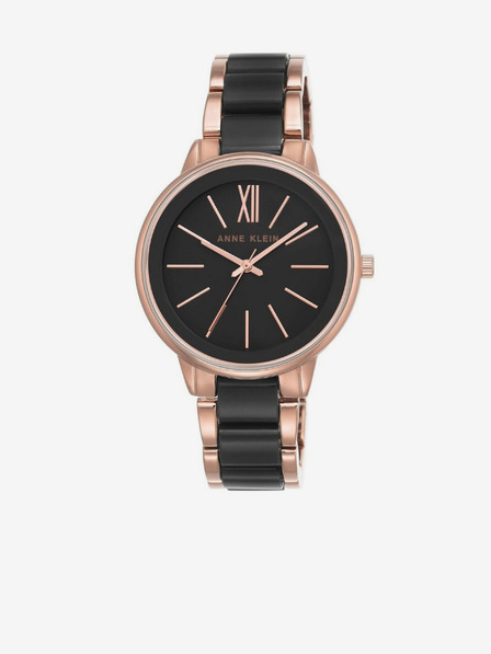 Anne Klein Dámske hodinky Anne Klein v čiernom a ružovom zlate
