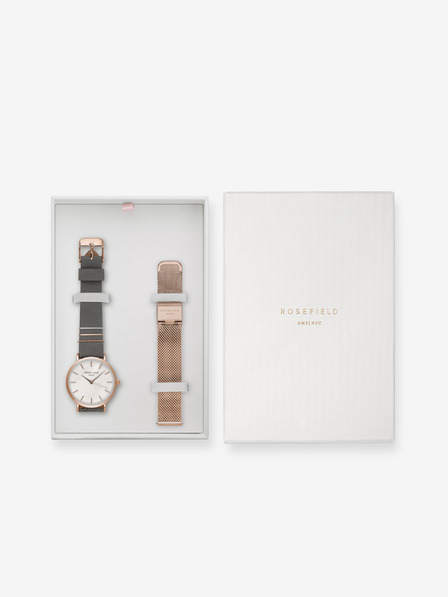 Rosefield Darčeková súprava hodiniek Rosefield West Village WEGTR-X184 z ružového zlata