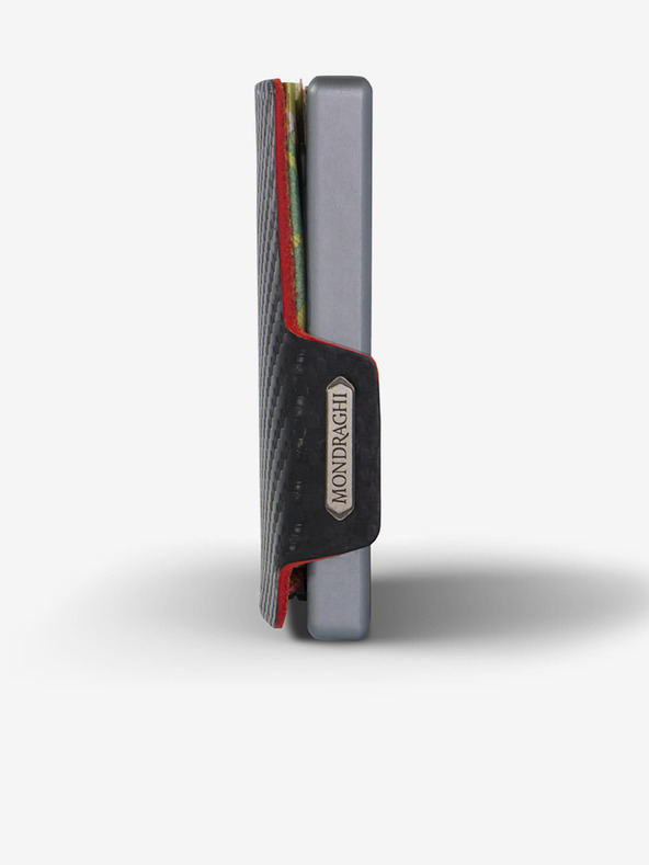 Mondraghi Čierna vzorovaná kožená peňaženka Mondraghi Carbon Plus