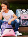 BAAGL  Sivá školská taška panda na zips Baagl