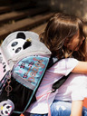 BAAGL  Sivá školská taška panda na zips Baagl