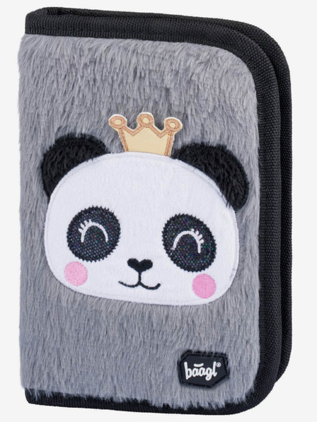 BAAGL  Šedý školský peračník jednoposchodový panda Baagl