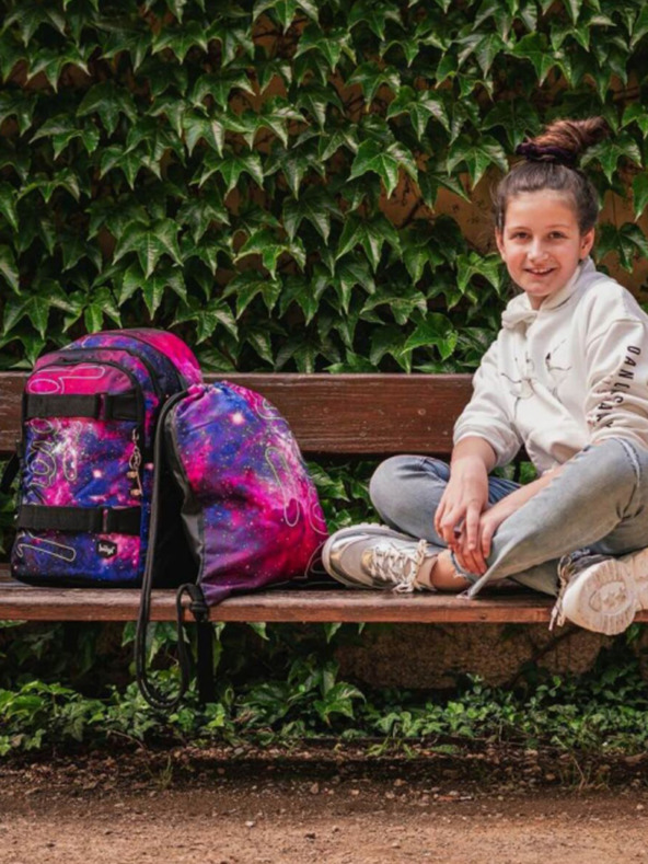 BAAGL  Fialová taška na korčule galaxy Baagl