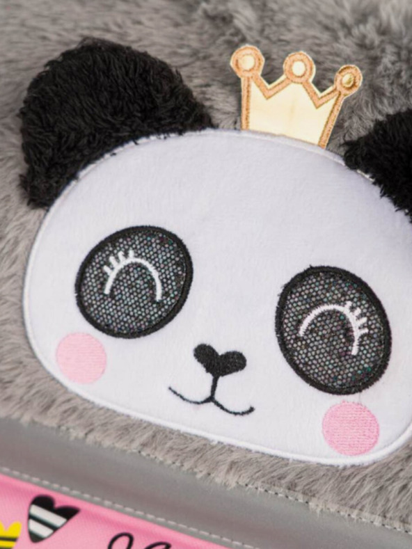 BAAGL  Šedá 3 sety pandy na zips: aktovka, penál, taška Baagl