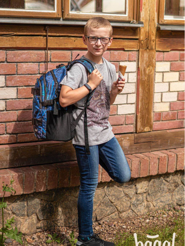 BAAGL  Modrá 3 sety korčuliarska štruktúra: batoh, penál, taška Baagl