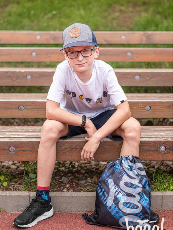 BAAGL  Modrá 3 sety korčuliarska štruktúra: batoh, penál, taška Baagl