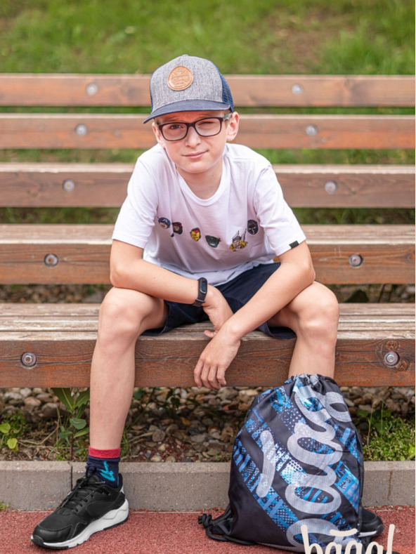 BAAGL  Modrá 3 sety korčuliarska štruktúra: batoh, penál, taška Baagl