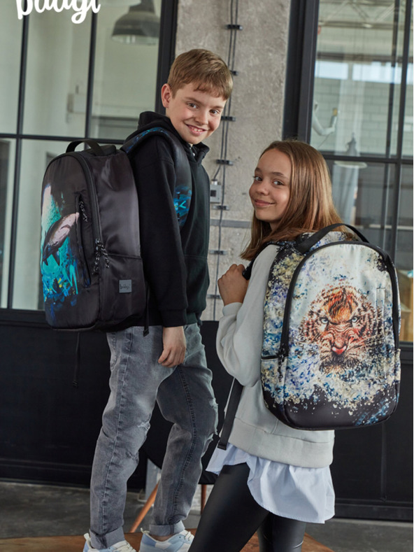 BAAGL  Čierno-béžový batoh Baagl eARTh - Tiger by Lukero