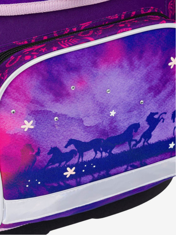 BAAGL  Fialová školská súprava Ergo - aktovka, penál, taška Baagl Horse