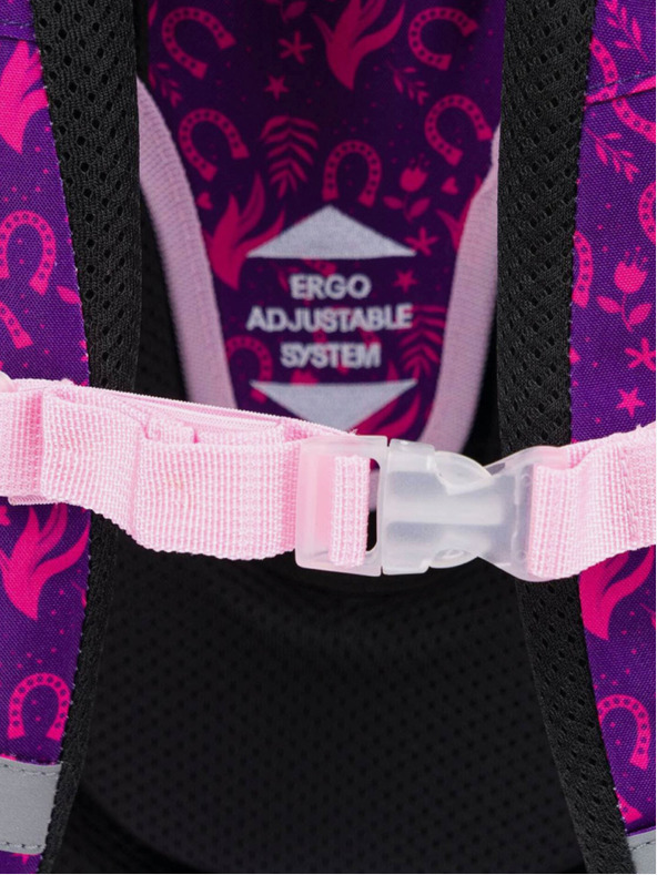 BAAGL  Fialová školská súprava Ergo - aktovka, penál, taška Baagl Horse