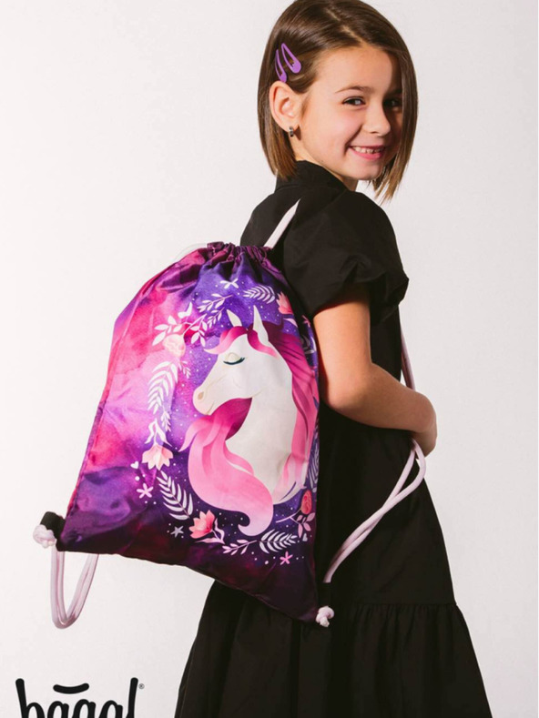 BAAGL  Fialová školská súprava Ergo - aktovka, penál, taška Baagl Horse