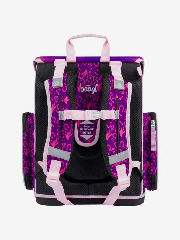 BAAGL  Fialová školská súprava Ergo - aktovka, penál, taška Baagl Horse