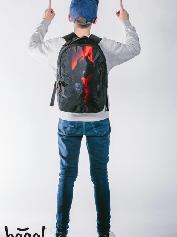 BAAGL  Čierny batoh Baagl eARTh Batman Red