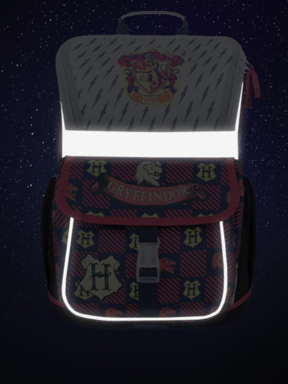 BAAGL  Červeno-modrá školská súprava - aktovka, peračník, taška Baagl Zippy Harry Potter Nebelvír