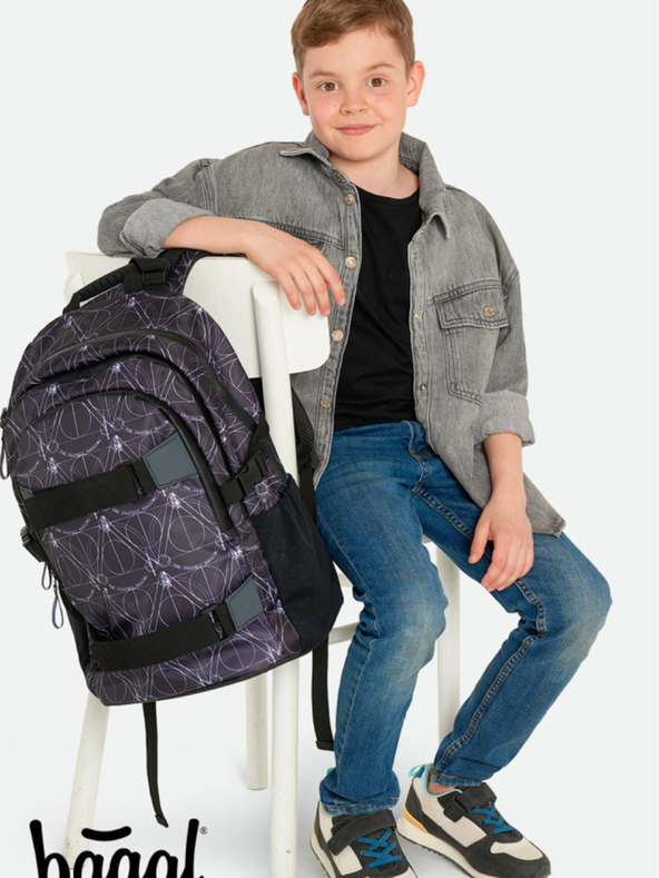 BAAGL  Čierna školská súprava - batoh, puzdro, taška Baagl Skate Harry Potter Dary smrti