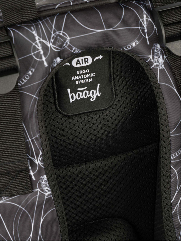 BAAGL  Čierna školská súprava - batoh, puzdro, taška Baagl Skate Harry Potter Dary smrti