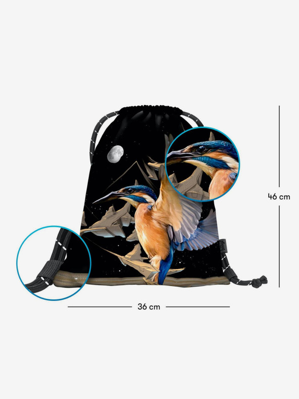 BAAGL  Čierna taška Baagl eARTh - Kingfisher od Caer8th