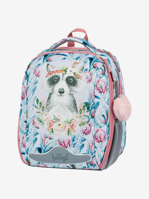 BAAGL  Biela školská taška Baagl Shelly Mýval