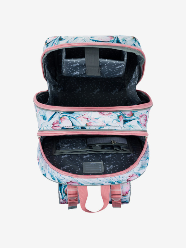 BAAGL  Biela školská taška Baagl Shelly Mýval