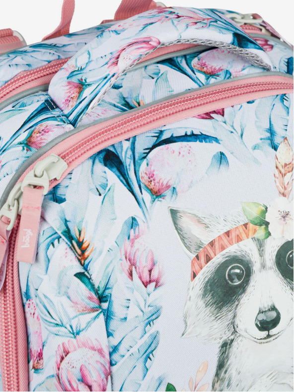 BAAGL  Biela školská taška Baagl Shelly Mýval