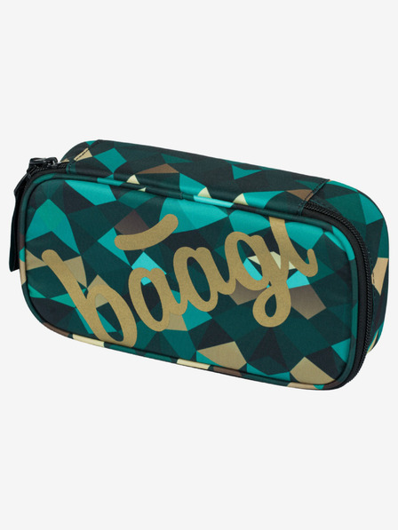 BAAGL  Zelený školský peračník Baagl Skate Polygon