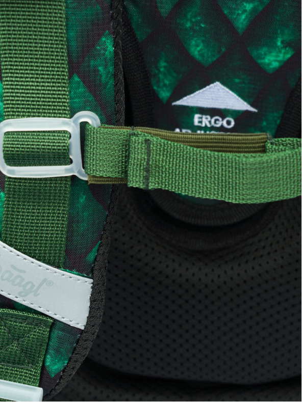 BAAGL  Zelená školská taška Ergo Baagl Drak