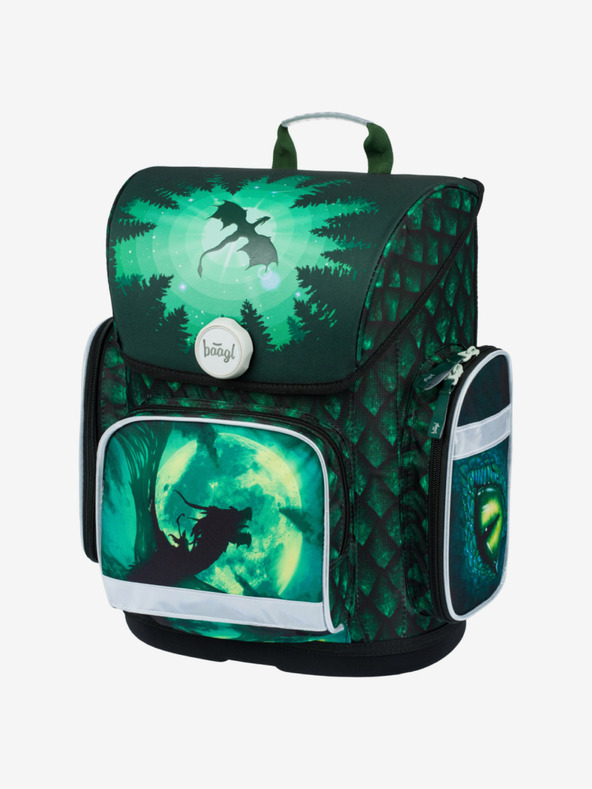 BAAGL  Zelená školská taška Ergo Baagl Drak