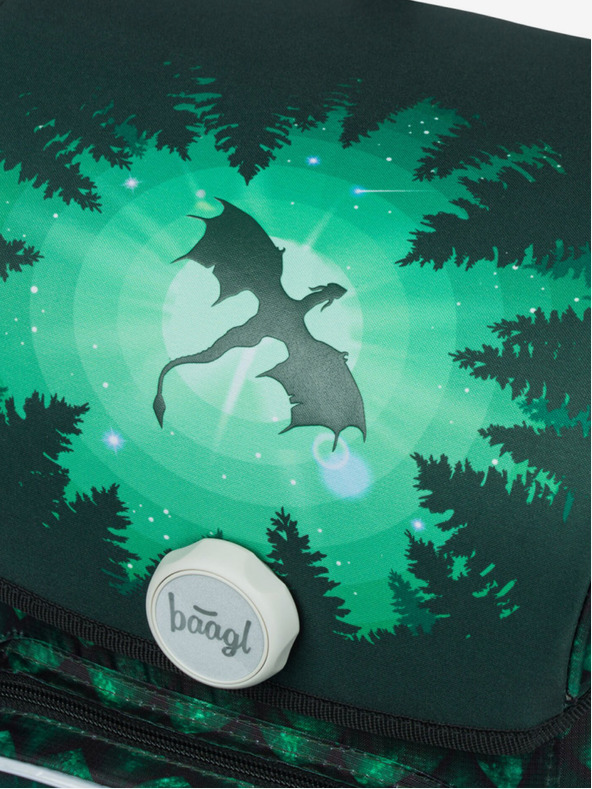 BAAGL  Zelená školská taška Ergo Baagl Drak