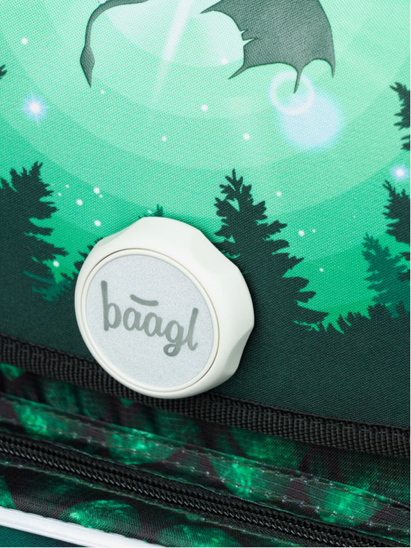 BAAGL  Zelená školská taška Ergo Baagl Drak