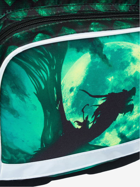 BAAGL  Zelená školská taška Ergo Baagl Drak