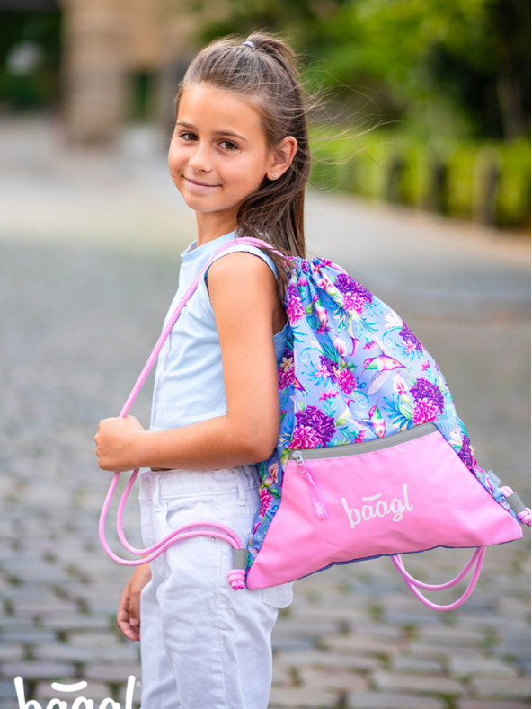 BAAGL  Fialový vak s vreckom Baagl Kolibrík
