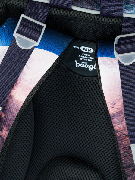 BAAGL  Modrý školský set - aktovka, peračník, taška Baagl Shelly Space Shuttle