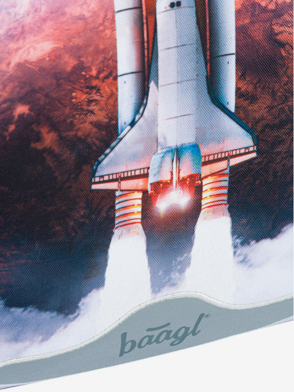 BAAGL  Modrý školský set - aktovka, peračník, taška Baagl Shelly Space Shuttle