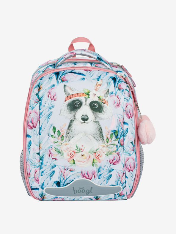 BAAGL  Biely školský set - aktovka, peračník, sáčok Baagl Shelly Mýval