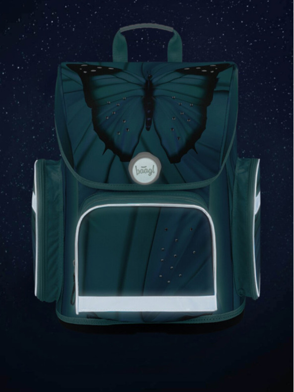 BAAGL  Modrý školský set Ergo - aktovka, penál, taška Baagl Butterfly